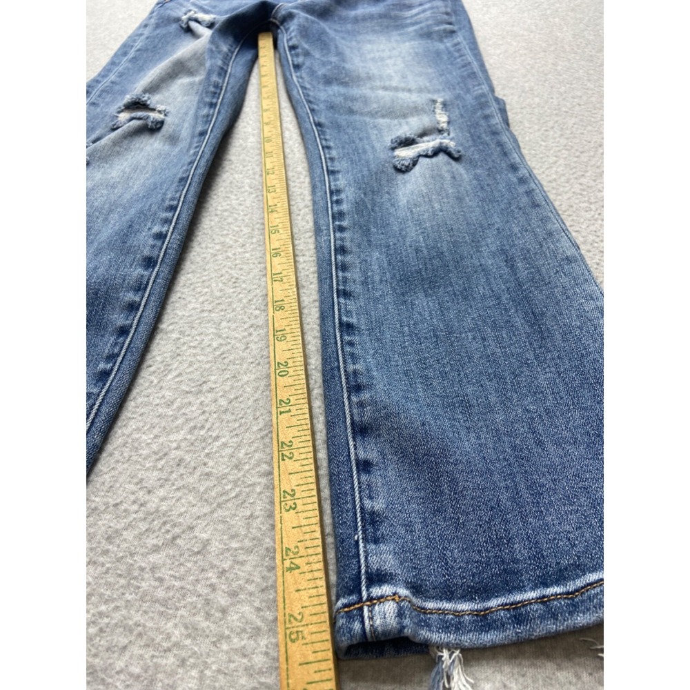 Risen Jeans Womens 28x25 Blue Denim‎ High Rise Straight Leg Frayed Hem Tag 7/28 - Picture 7 of 14
